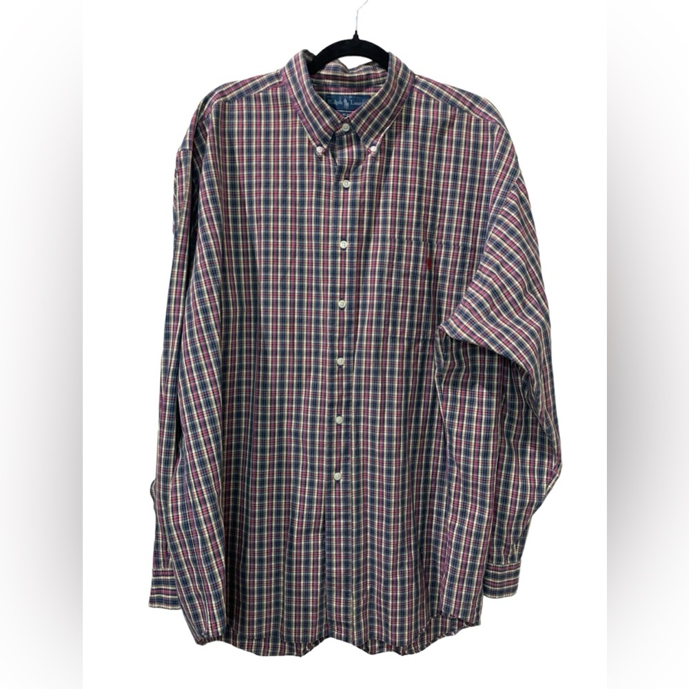RALPH LAUREN Blake Shirt Long Sleeve Button Down Logo Plaid Casual Men